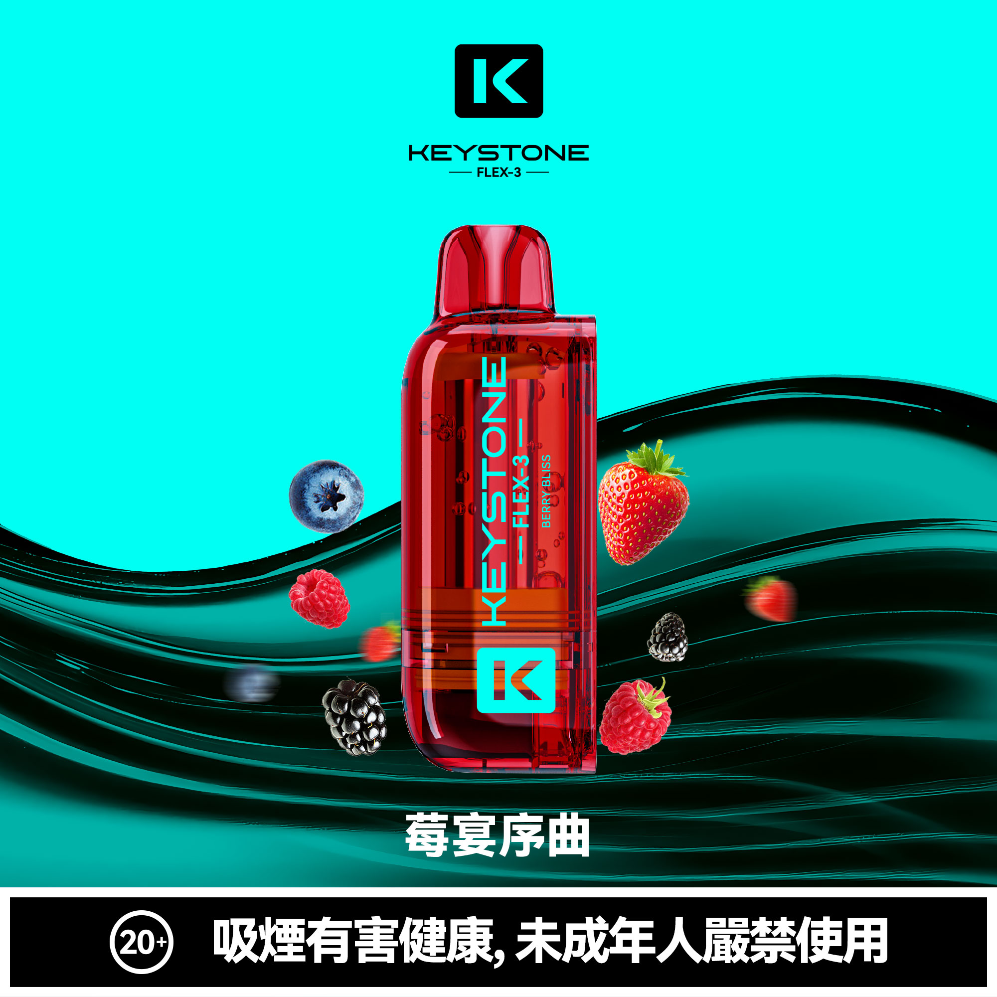 KEYSTONE FLEX-3 鑰石 25000口 專彈專機套裝｜超大容量續航・台灣現貨供應