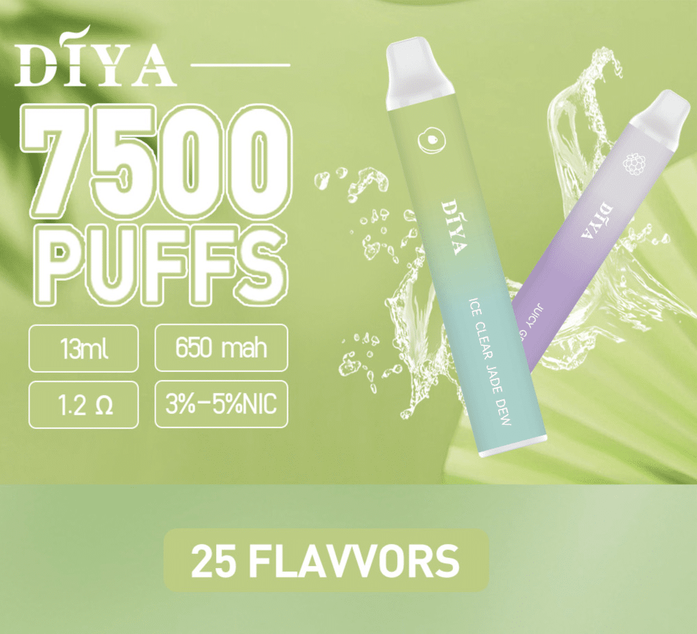 DIYA 7500口拋棄式電子煙｜輕巧便攜｜耐用穩定